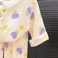 thumbnail image 6 of felwors Toddler Baby Girl Cotton Linen Button-up Pajamas Bear Print Long Sleeve Kid Sleepwear PJs Set(18-24 Months,Purple), 6 of 7