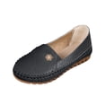 thumbnail image 7 of Women's Orthopedic Leather Loafers Stylish Orthopedic Leather Shoes Anti-Slip Flat-Soled Shoes Stitched Flat-Soled Business Casual Working Shoes,Black 42(US-8.5), 7 of 7