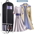 thumbnail image 4 of MISSLO 60'' Gusseted Garment Bag for Travel Storage Breathable Dress Bag for Gowns Long Cover with Two Mesh Pockets, Black, 4 of 6