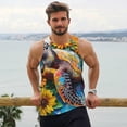 thumbnail image 6 of Lsque Sunflower Turtle Pattern Mens Tank Tops Muscle Athletic Quick Dry Sleeveless Workout Fitness T Shirts Beach Tank Top, Loose-fit Sleeveless Shirt for Men-Medium, 6 of 7