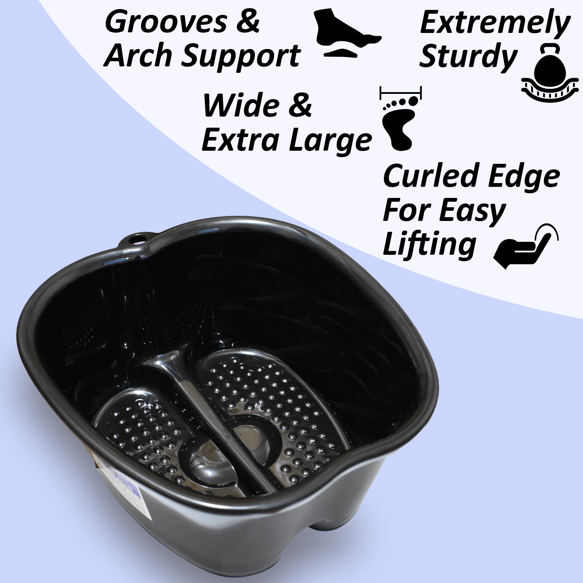 Extra Large Sturdy Foot Bath Soaking Basin Tub: Foot Spa Bucket, Pedicure Foot Spa Products, Soaker Bowl, Foot Soak, The Foot Medic