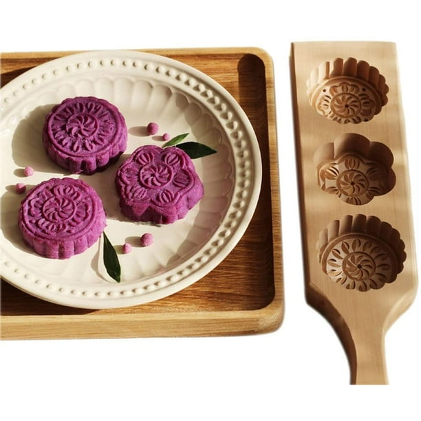 JHIJHOO Moon Cake Mold Wooden Chinese Moon cake Mold Mooncake Mold