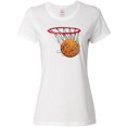 thumbnail image 3 of Inktastic Basketball Swish Women's T-Shirt, 3 of 5