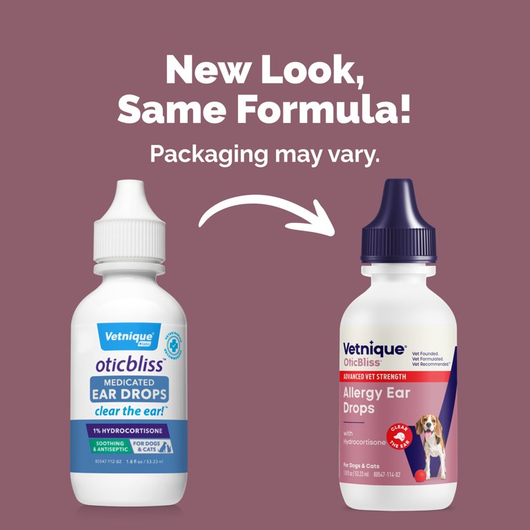 Free Shipping! Vetnique Labs Oticbliss Medicated Ear Drops for