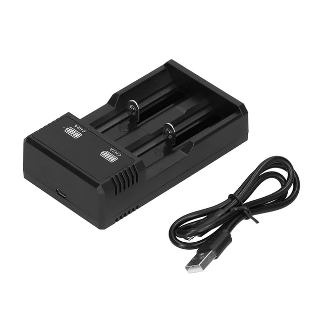 Mini Cargador De Viaje, Diseño De Ranura Universal Del Cargador De Batería Con Luz Indicadora Para 18500 26650 Batería De Litio