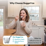 EUHOMY Countertop Nugget Ice Maker, 33Lbs/24H, Ready in 5 Mins, Self-Cleaning Portable Ice Machine, Black