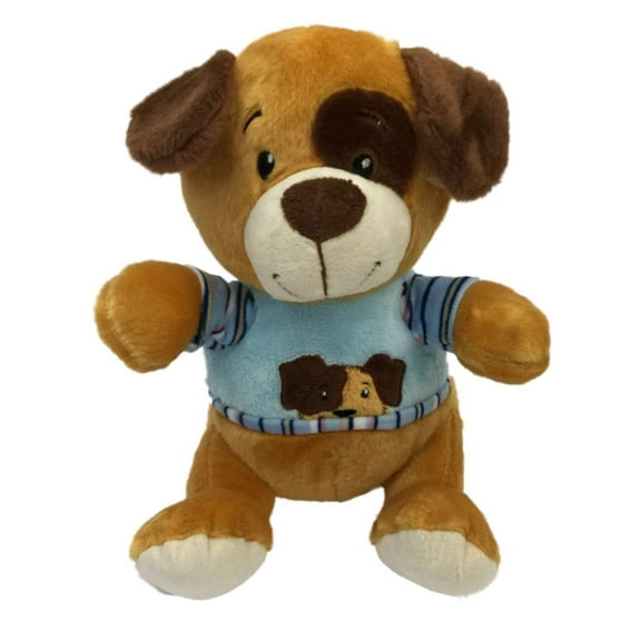 Linzy Toys Plush Tan & Brown 9" Puppy Dog Stuffed Animal Pal With Spot On Eye