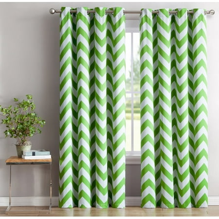 Hlc Me Chevron Print Thermal Insulated Blackout Window Curtain