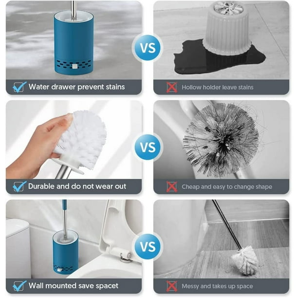 SUGARDAY Toilet Brush and Holder Set Toilet Bowl Brush and Caddy Scrub Brush with Holder SUGARDAY Toilet Brush and Holder Set Toilet Bowl Brush and Caddy Scrub Brush with Holder - Image 4