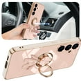 thumbnail image 3 of Case for Samsung Galaxy S24 FE, Luxury Astronaut Ring Hoder Stand Plating Ultra Slim Support Magnetic Car Mount Drop Protective Phone Case Cover for Samsung Galaxy S24 FE, Lightpink, 3 of 5