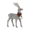 thumbnail image 2 of JeashCHAT Glitter Christmas Reindeer Figurines, Reindeer Sculpture with Knitted Scarf, Standing Deer Statues Tabletop Ornaments Christmas Decorations for Table Shelf Office Home Decor, 2 of 6