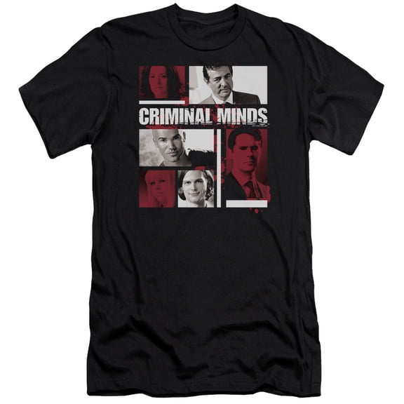 Criminal Minds Character Boxes Premium Canvas Adult Slim Fit 30/1 T-Shirt Black