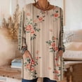 thumbnail image 3 of Craaazy Women's Casual Vintage Floral Graphic Loose Crewneck Oversized Long Sleeve T-shirts with Pockets Gifts, 3 of 7