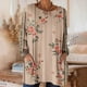 thumbnail image 1 of TaTaai Women's Casual Loose Vintage Print Long Sleeve Crew Neck Tops with Functional Pockets Soft Comfy Lightweight Blouse for Fall Daily Street Party Outfits Gift, 1 of 7