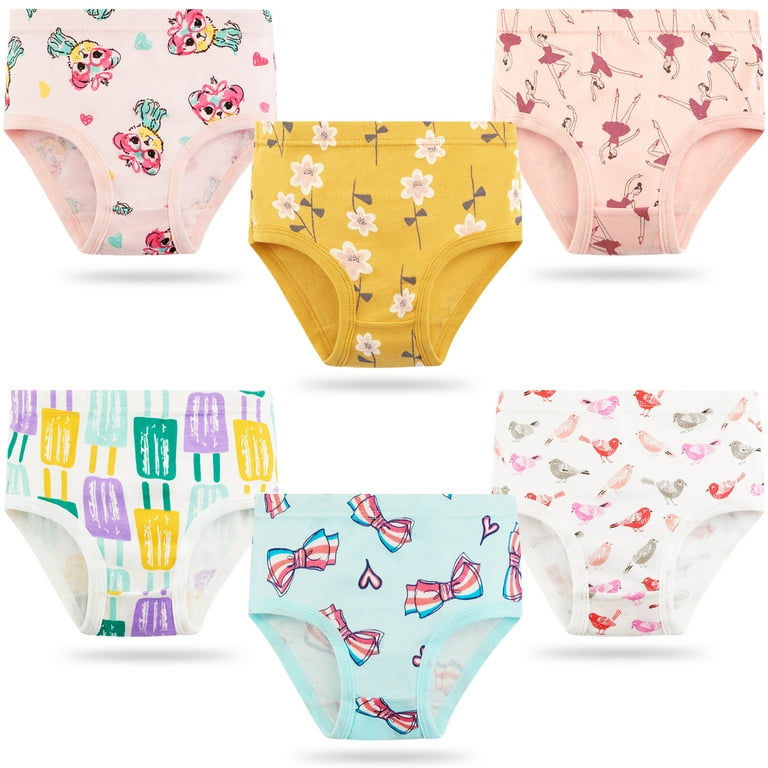 Girls' Soft Cotton Underwear Little Kids ' Assorted Panties (Pack of 6)