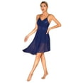 thumbnail image 2 of Alvivi Women's Dress Shiny Sequins Asymmetrical Hem Contemporary Lyrical Dance Costumes Navy_Blue L, 2 of 7