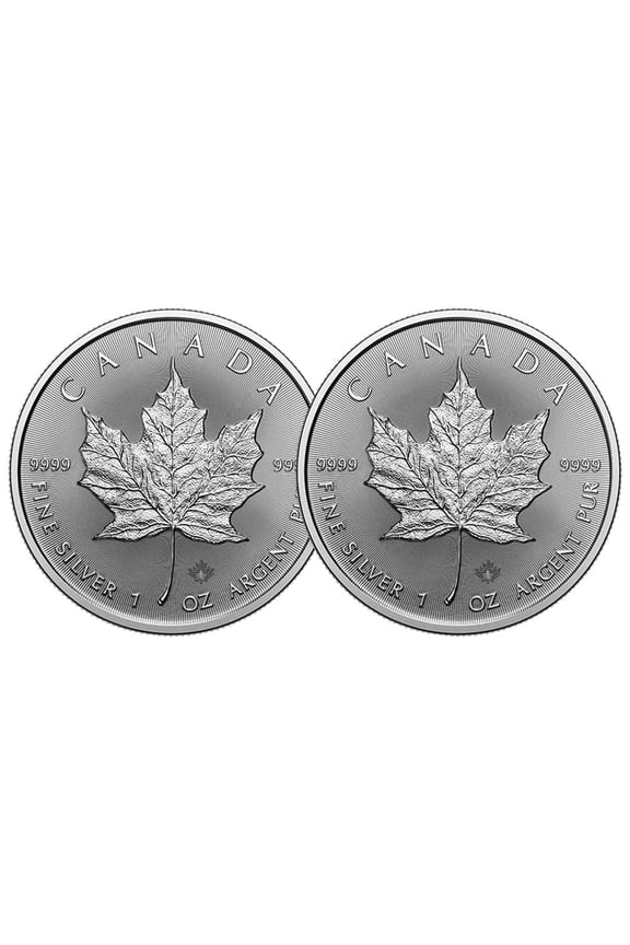 Lot of 2 - 2026 $5 Silver Canadian Maple Leaf 1 oz BU