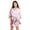 Pink, variant on Women's Floral Kimono Satin Short Robe Peacock Party Satin Robes Sleepwear S-2XL