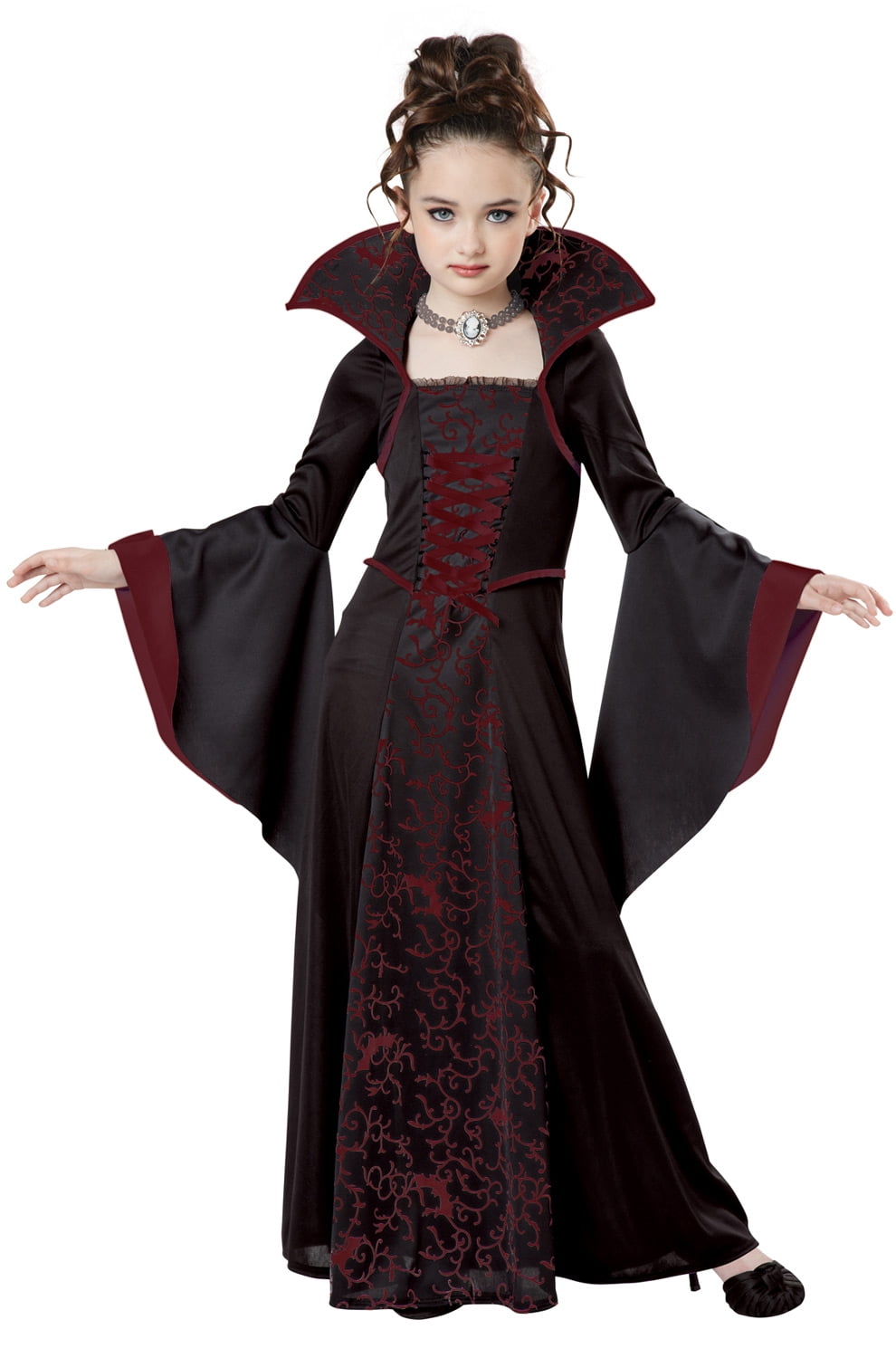 Childs Vampire Princess Fancy Dress Halloween Costume Vampire Vamp Girls Kids 