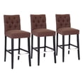 thumbnail image 2 of WestinTrends Round Tufted Back Seat Bar Stool, Brown (Set of 3), 2 of 11