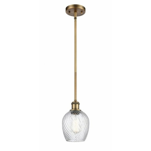 516-1S-BB-G292-LED-Innovations Lighting-Salina-3.5W 1 LED Pendant in Industrial Style-5 Inches Wide by 10 Inches High   Brushed Brass Finish with