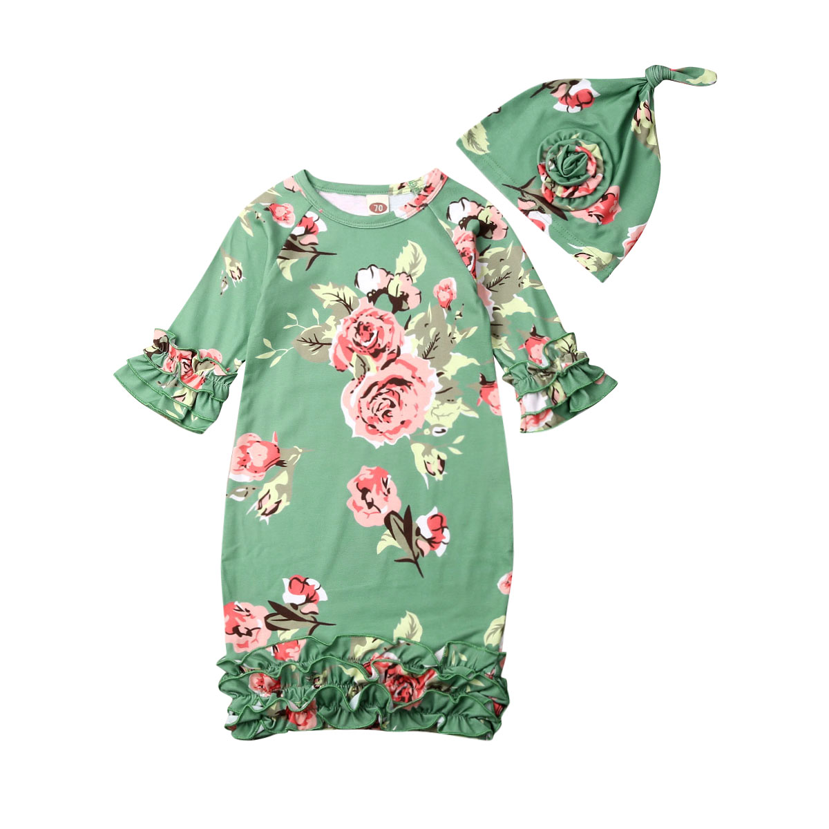 newborn floral sleeper