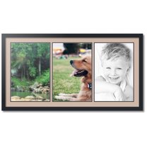 ArtToFrames Collage Photo Picture Frame with 3 - 12x18" Openings, Framed in Black with Grey Beige and Black Mats (CDM-3926-1539)