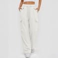 thumbnail image 2 of Edvintorg Womens Cargo Pants with Pockets Quick Dry Elastic Waisted Casual Loose Trousers Clothes for Women White M, 2 of 6