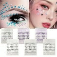 thumbnail image 2 of GKNET Face Stickers Face Makeup Crystal Jewel Stickers Decoration Self Adhesive-A6, 2 of 9
