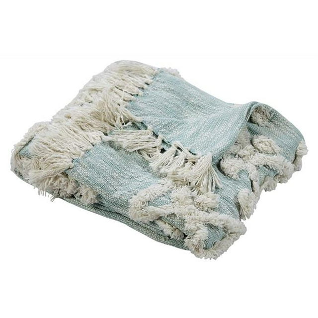 LR Resources THROW80141SBL4250 Partly Cloudy Rectangle Throw Blanket - Sky Blue