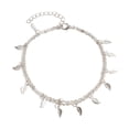 thumbnail image 4 of Sonducket Tobilleras ajustables en capas, tobilleras doradas y plateadas con borlas, tobilleras para mujer, cadenas para pies para vacaciones Plata 5Conjunto, 4 of 6