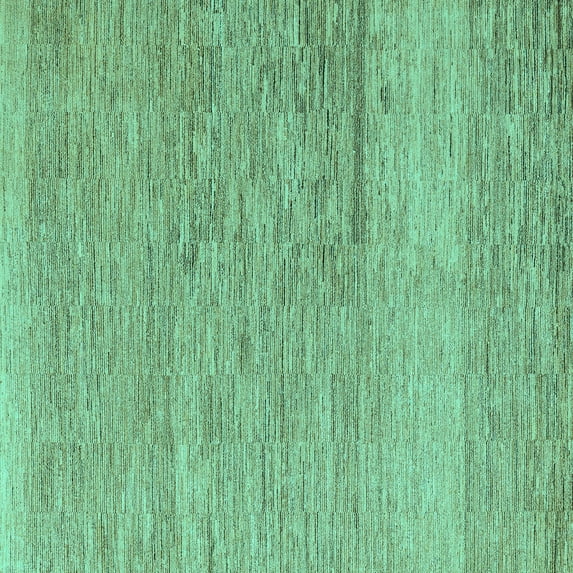 Ahgly Company Indoor Square Solid Turquoise Blue Modern Area Rugs, 5' Square