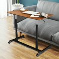 thumbnail image 4 of YYAo Computer Desk,Work Station Desk, Computer Desk,Height Adjustable Computer Desk Sit to Stand Rolling Notebook Table-Brown, 4 of 16