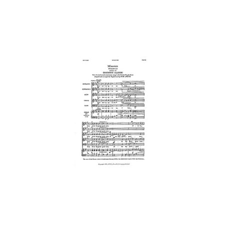 Novello Miserere (Psalm LI) SSATB Composed by Gregorio Allegri Arranged by Ivor
