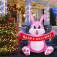thumbnail image 4 of 5FT Easter Bunny Inflatable,Easter Blow up Yard Decorations with LED Lights Easter Inflatable Pink, 4 of 9
