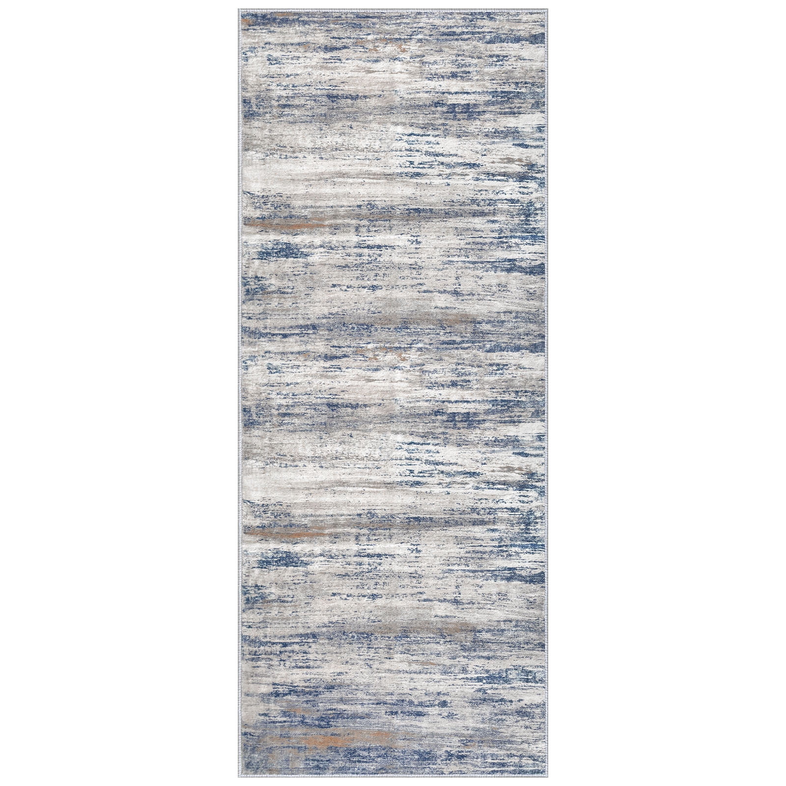 iOhouze Runner Rug 2x8 Kitchen Runner Rugs Non-Slip Washable Soft Print Distressed Blue-greyCarpet Runner for Entryway Bathroom Laundry Room Foyer