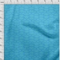 thumbnail image 4 of oneOone Silk Tabby Turquoise Blue Fabric Geometric Dress Material Fabric Print Fabric By The Yard 42 Inch Wide, 4 of 5