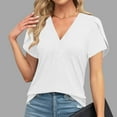 thumbnail image 2 of ibuvkizy Womens Tops Short Sleeve Shirts for Women,Women's Summer Casual V-neck T-shirt Lace Printed Top/shirt,Plus Size Blouses Shirts,Summer Tops for Women 2025, 2 of 6