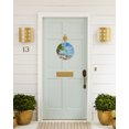Beach island Wreaths for Front Door, Rustic Wood Sign for Porch