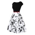 thumbnail image 3 of Mefallenssiah Femmes Été Casual Manches Courtes Fronde Col Rond Imprimé Robes Mi-Longues Robe, 3 of 4