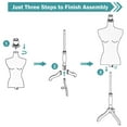 thumbnail image 4 of 49"-63" Height Dress Form Mannequin Adjustable Female Mannequin Torso Sewing Mannequin Female Dress Model Torso Body Tripod Stand Clothing Forms, Green, 4 of 7