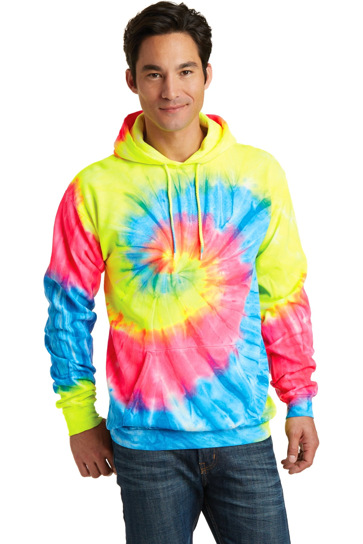 tie dye hoodie neon