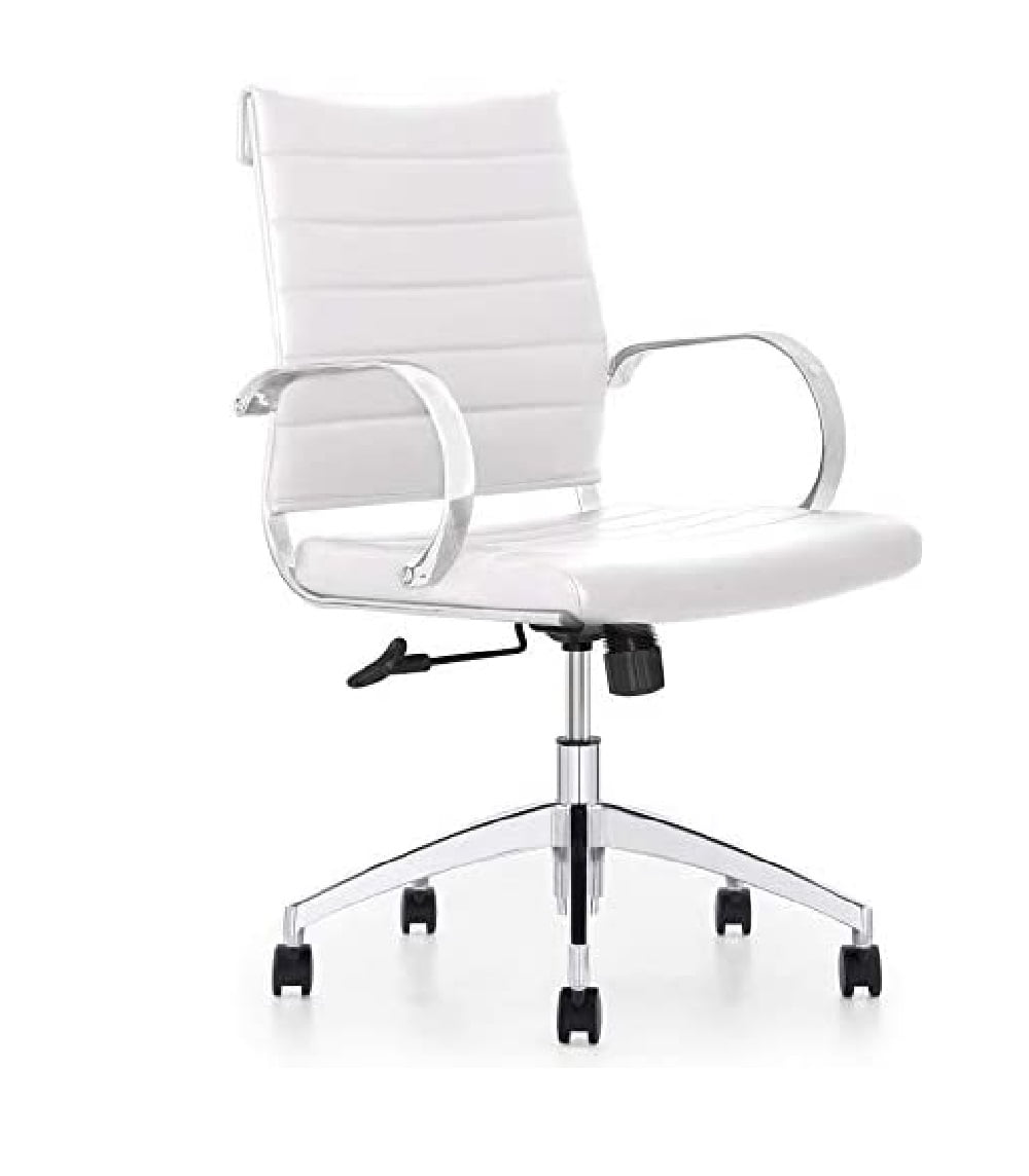 Gm Seating Ribbed Mid Back Desk Chair, Ergonomic Leather Chair By Gm Seating