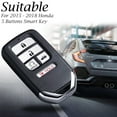 thumbnail image 5 of Vitodeco Genuine Leather Smart Key Keyless Remote Entry Fob Case Cover with Key Chain for Honda Civic, Fit, Accord, Pilot, CR-V (5 Buttons, Red), 5 of 5