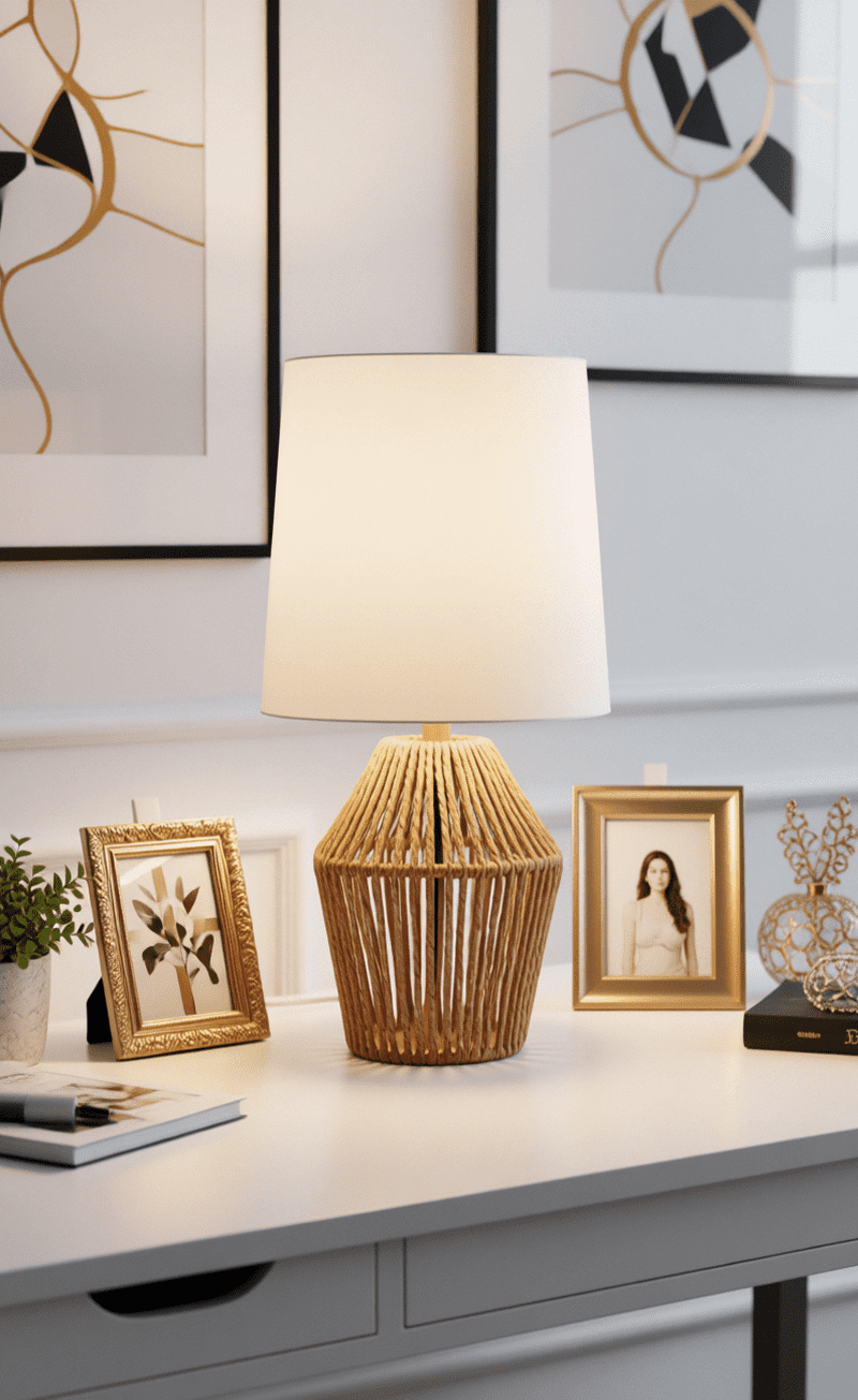 12.8 inch Paper Rope Accent Lamp