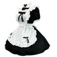 thumbnail image 6 of Dwaogom Women Lovely Maid Cosplay Costume Outfit Dress Clothes Dress Bow Apron Short Sleeved Collar Lace Halter Dresses For Women Black Dress For Girls Sequin Dress, 6 of 6