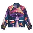 thumbnail image 4 of Jackets for Women Winter Coat Jackets Flannel Stand Collar Jacket(Enchanted Forest Mushrooms,Size:S-4XL), 4 of 7