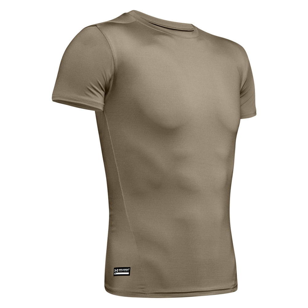 Under Armour Men's T-Shirt Tactical HeatGear Compression Active Tee Tan, S - Walmart.com