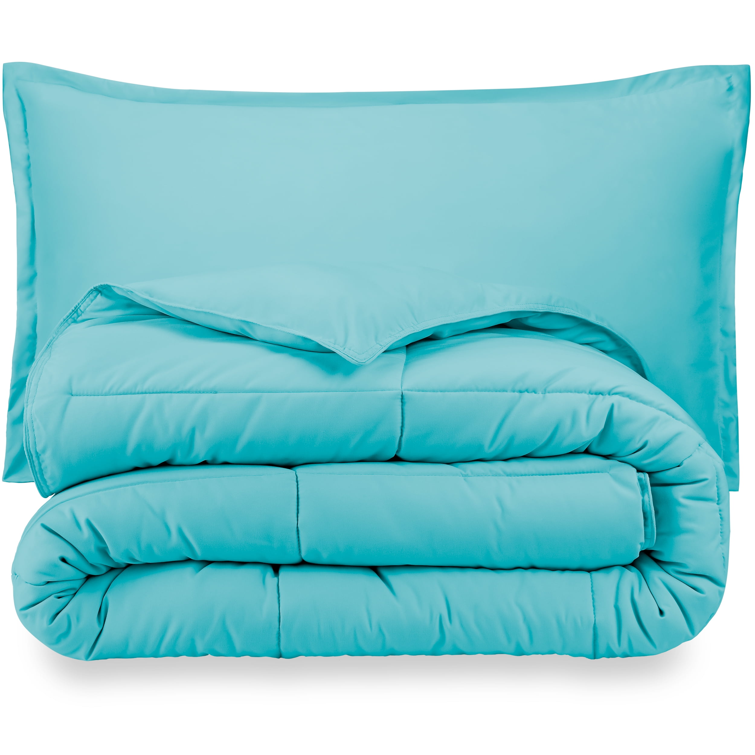 Bare Home Ultra-Soft Goose Down Alternative Comforter Set, Twin/Twin XL, Aqua