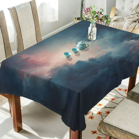 

WOBOGO Clouds Dense Sky Square Tablecloth 54×72in Polyester Fabric Tablecloth Washable Dust Resistant Wrinkle Resistant